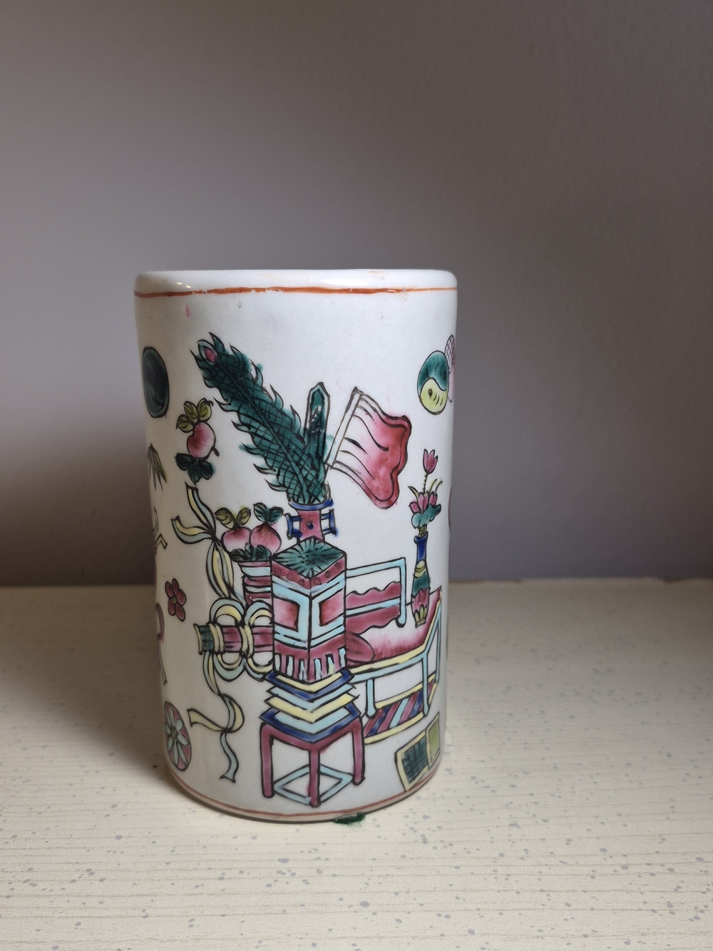 VTG Hand-Painted Chinese Brush Pot
